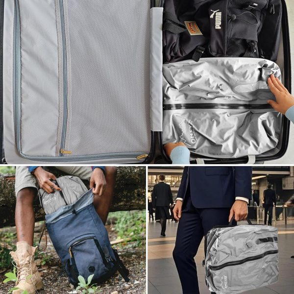 ONTYZZ Two Pack Travel Vacuum Compression Bags Reusable Compression Bag with IP67 Waterproof Zipper Space Saver Vacuum Bags for Suitcase,Grey - Image 6