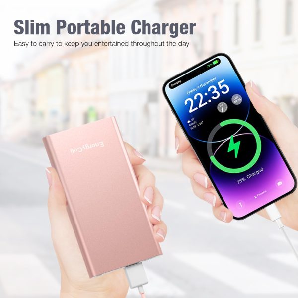 Pilot 4GS Portable Charger 12000mAh Fast Charging Power Bank Dual 3A High-Speed Output Battery Pack Compatible with iPhone 16 15 14 13 12 11 and More（Charging Cable Included (Rose Gold) - Image 5