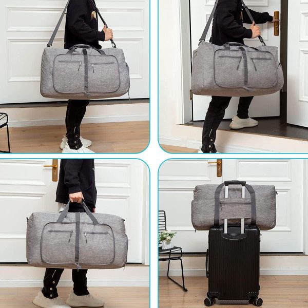 Travel Duffle Bag for Men, 65L 85L 115L Foldable Travel Duffel Bag with Shoes Compartment Overnight Bag for Men Women - Image 5