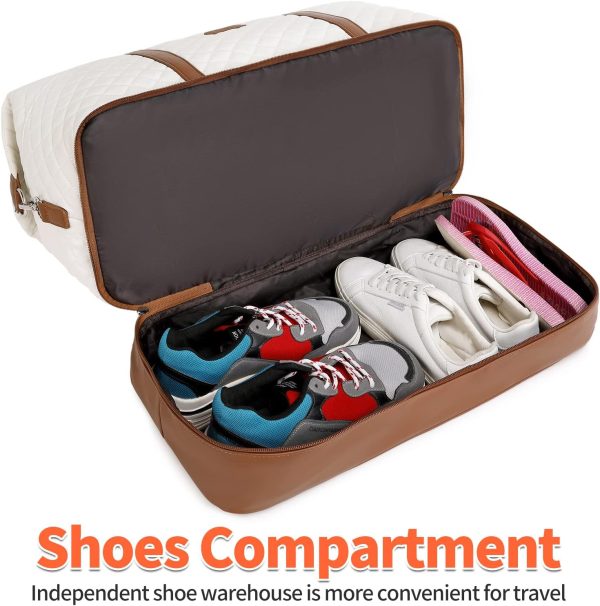 Weekender Bag, Large Travel Duffel Bag for Women, Carry on Overnight Bag with Shoe Compartment and Toiletry Bags - Image 7